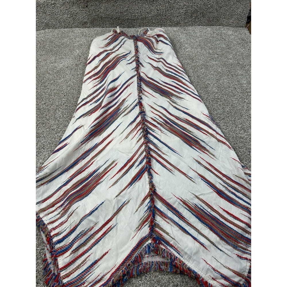THML Women Midi Dress Small Bohemian‎ Embroidered Stripe Resort Multicolor